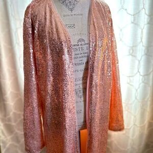 Rose gold sequin duster